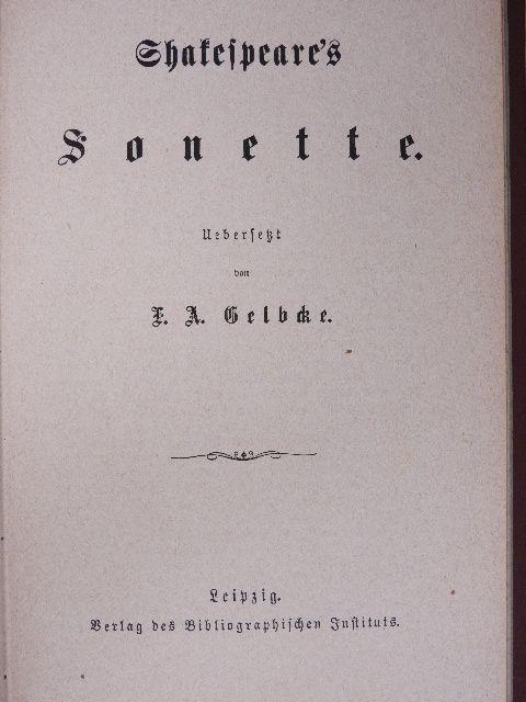 Shakespeare - Shakespeare's Sonette (gótbetűs) [antikvár]