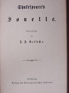 Shakespeare - Shakespeare's Sonette (gótbetűs) [antikvár]