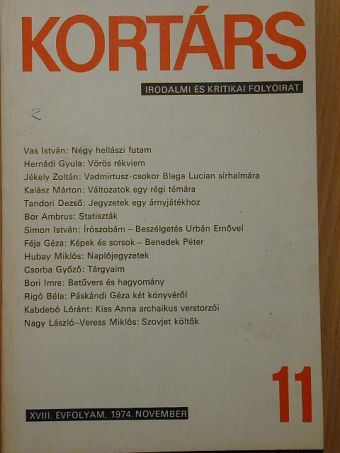 Baka István - Kortárs 1974. november [antikvár]