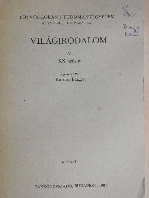 B. Mészáros Vilma - Világirodalom IV. [antikvár]