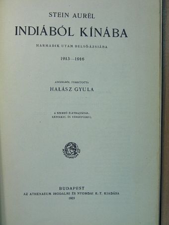 Stein Aurél - Indiából Kínába [antikvár]