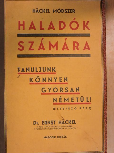 Dr. Ernst Häckel - Tanuljunk könnyen, gyorsan németül! [antikvár]