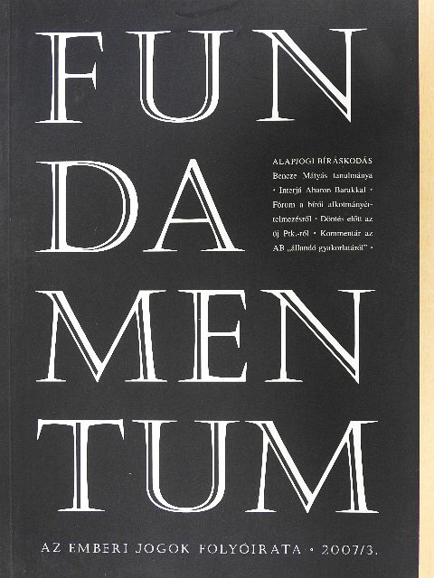 Bencze Mátyás - Fundamentum 2007/3. [antikvár]