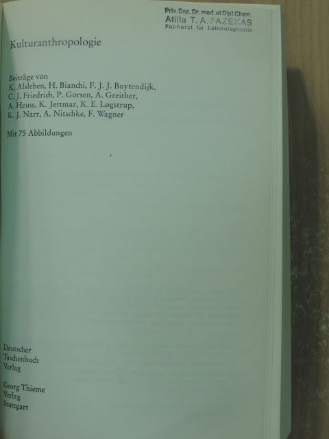 A. Heuss - Kulturanthropologie [antikvár]