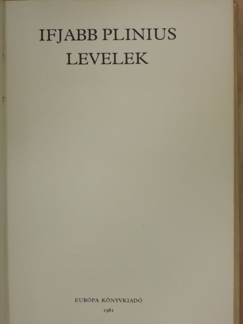 Ifjabb Plinius - Levelek [antikvár]