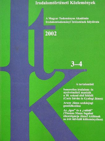 Bessenyei György - Irodalomtörténeti Közlemények 2002/3-4. [antikvár]