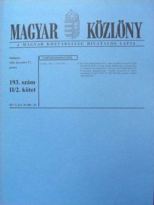 Magyar Közlöny 2004. december 17. II/2. [antikvár]