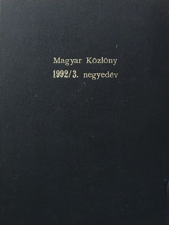 Magyar Közlöny 1992/3. negyedév [antikvár]