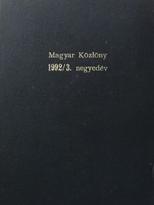 Magyar Közlöny 1992/3. negyedév [antikvár]