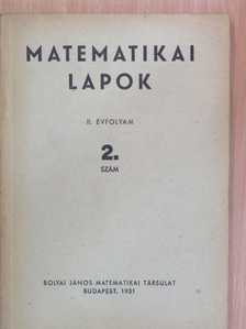 Aczél János - Matematikai Lapok 1951/2. [antikvár]