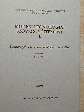 James D. McCawley - Modern fonológiai szöveggyűjtemény I. [antikvár]