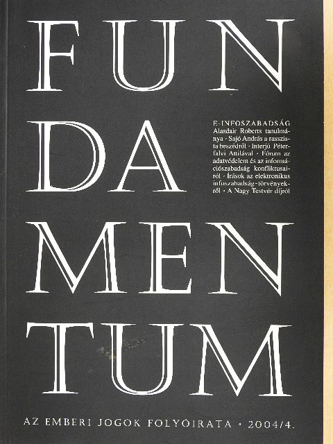 Alasdair Roberts - Fundamentum 2004/4. [antikvár]