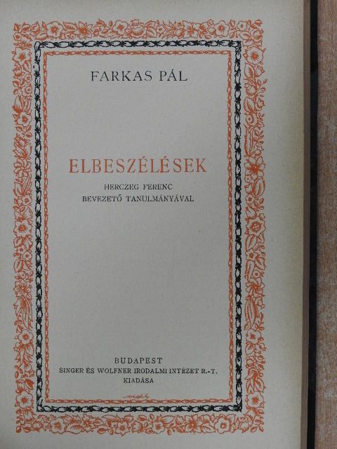 Farkas Pál - Elbeszélések [antikvár]