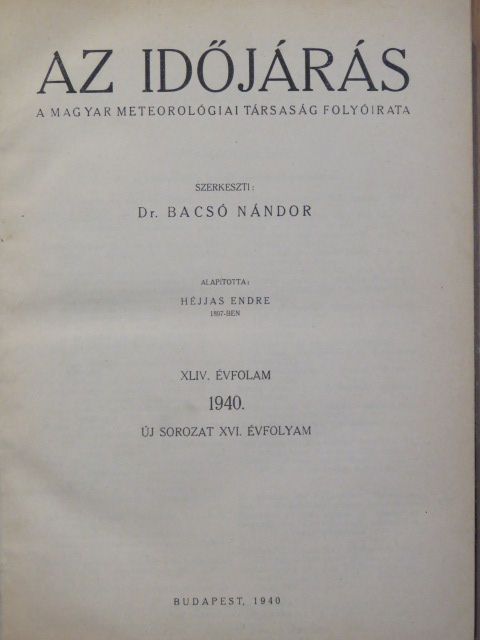 Az időjárás 1940. január-december [antikvár]