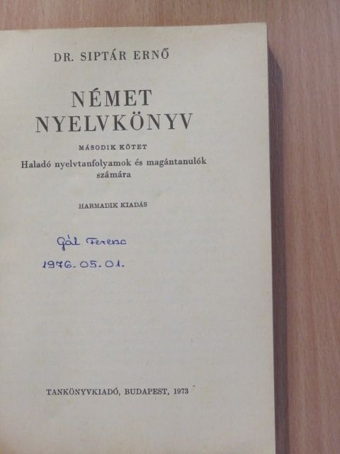 Dr. Siptár Ernő - Német nyelvkönyv 2. [antikvár]