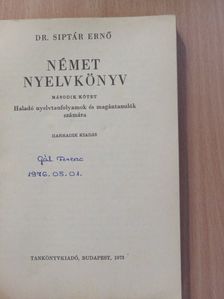 Dr. Siptár Ernő - Német nyelvkönyv 2. [antikvár]