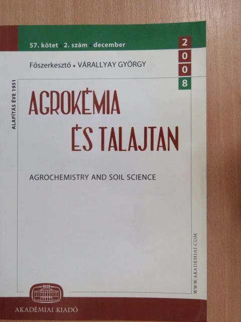 Ács Ferenc - Agrokémia és Talajtan 2008. december [antikvár]