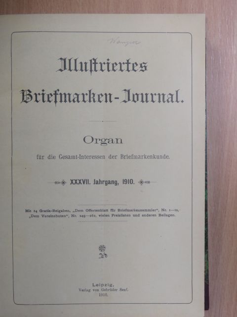 A. N. - Illustriertes Briefmarken-Journal 1910. januar-dezember [antikvár]