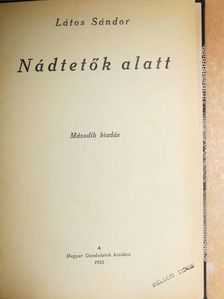 Látos Sándor - Nádtetők alatt [antikvár]
