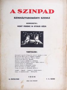 Alszeghy Zsolt - A szinpad 1936/1-2. [antikvár]