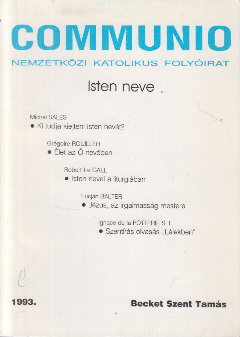 Gál Ferenc - Communio 1993. Becket Szent Tamás [antikvár]