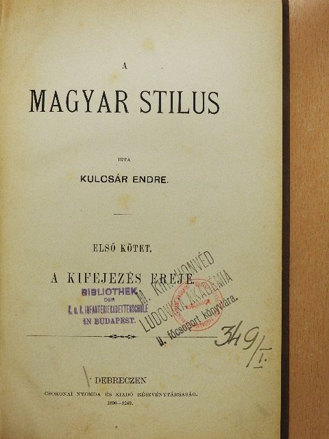 Kulcsár Endre - A magyar stilus I. [antikvár]
