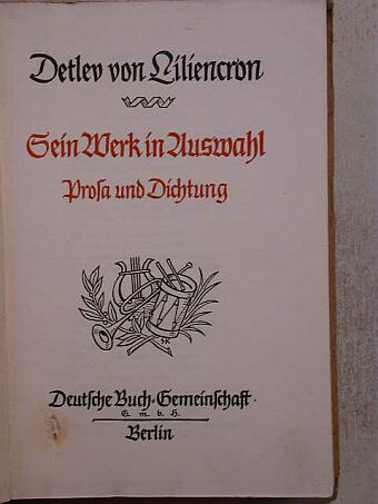Detlev von Lilienchron - Sein Werk in Auswahl (gótbetűs) [antikvár]