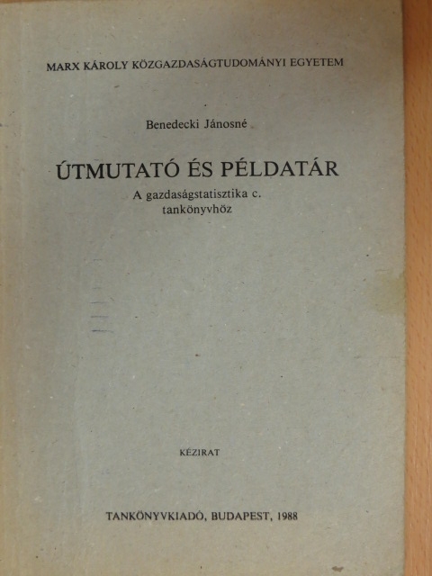Benedecki Jánosné - Útmutató és példatár A gazdaságstatisztika c. tankönyvhöz [antikvár]