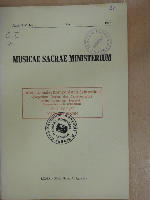 Mons. Johannes Overath - Musicae Sacrae Ministerium 1977 [antikvár]