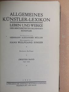 Hermann Alexander Müller - Allgemeines Künstler-Lexikon II. [antikvár]