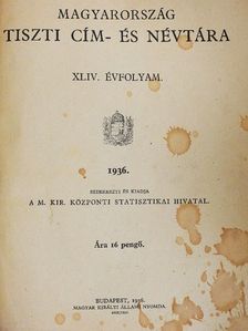 Magyarország tiszti cím- és névtára 1936. [antikvár]