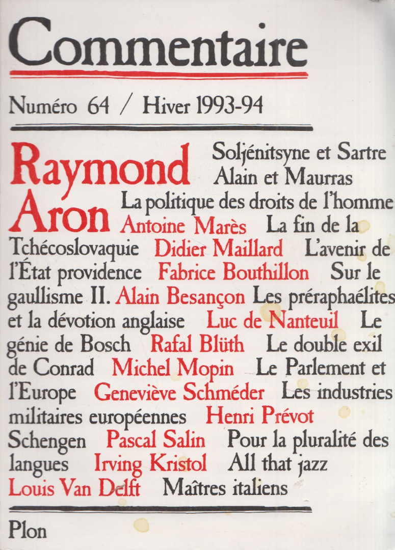 Raymond Aron - Hiver 1993-94 [antikvár]