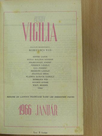 Vigilia 1966. január-december [antikvár]