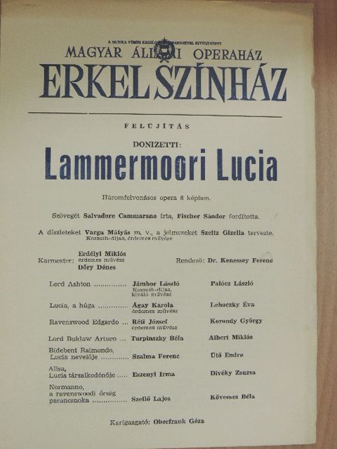 Donizetti: Lammermoori Lucia [antikvár]