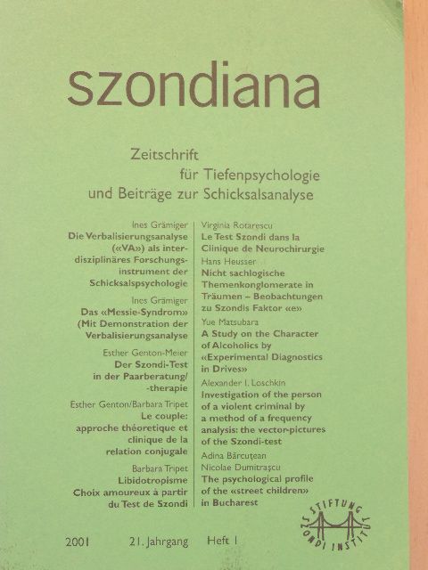 Barbara Tripet - Szondiana 2001/1 [antikvár]