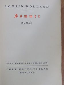 Romain Rolland - Sommer [antikvár]
