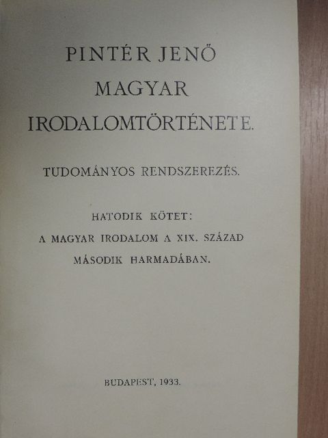 Pintér Jenő - Pintér Jenő magyar irodalomtörténete VI. (töredék) [antikvár]
