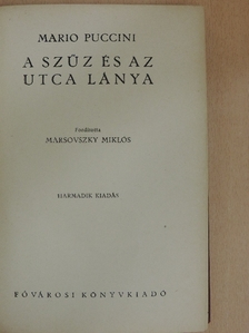 Mario Puccini - A szűz és az utca lánya [antikvár]