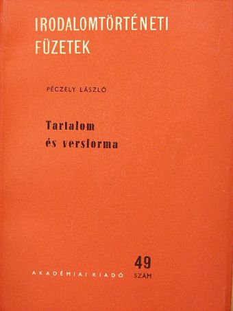 Péczely László - Tartalom és versforma [antikvár]