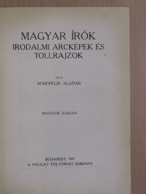 Schöpflin Aladár - Magyar írók [antikvár]