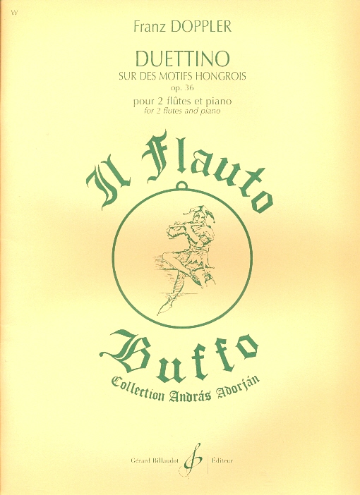 DOPPLER, FRANZ - DUETTINO SUR DES MOTIFS HONGROIS OP.36 POUR 2 FLUTES ET PIANO (ADORJÁN A.)