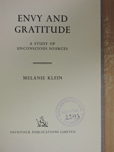 Melanie Klein - Envy and Gratitude [antikvár]