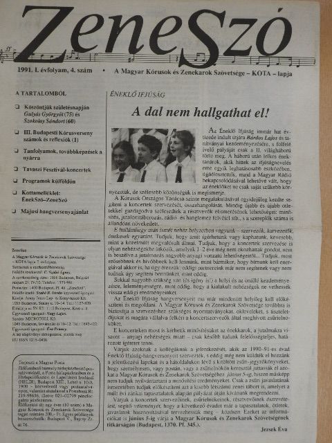 Hollós Máté - ZeneSzó 1991/4. [antikvár]