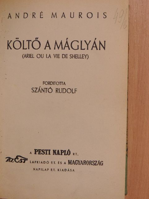 André Maurois - Költő a máglyán [antikvár]