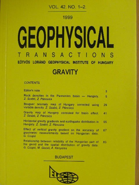 Bodoky Tamás - Geophysical Transactions Vol. 42. No. 1-2. [antikvár]