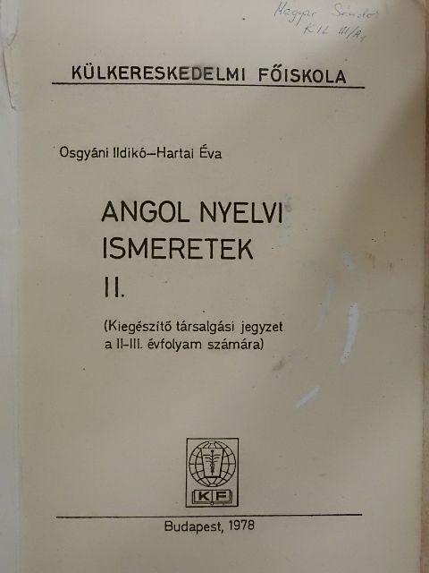 Hartai Éva - Angol nyelvi ismeretek II. [antikvár]