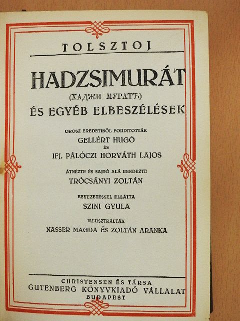 Tolsztoj - Hadzsimurát [antikvár]