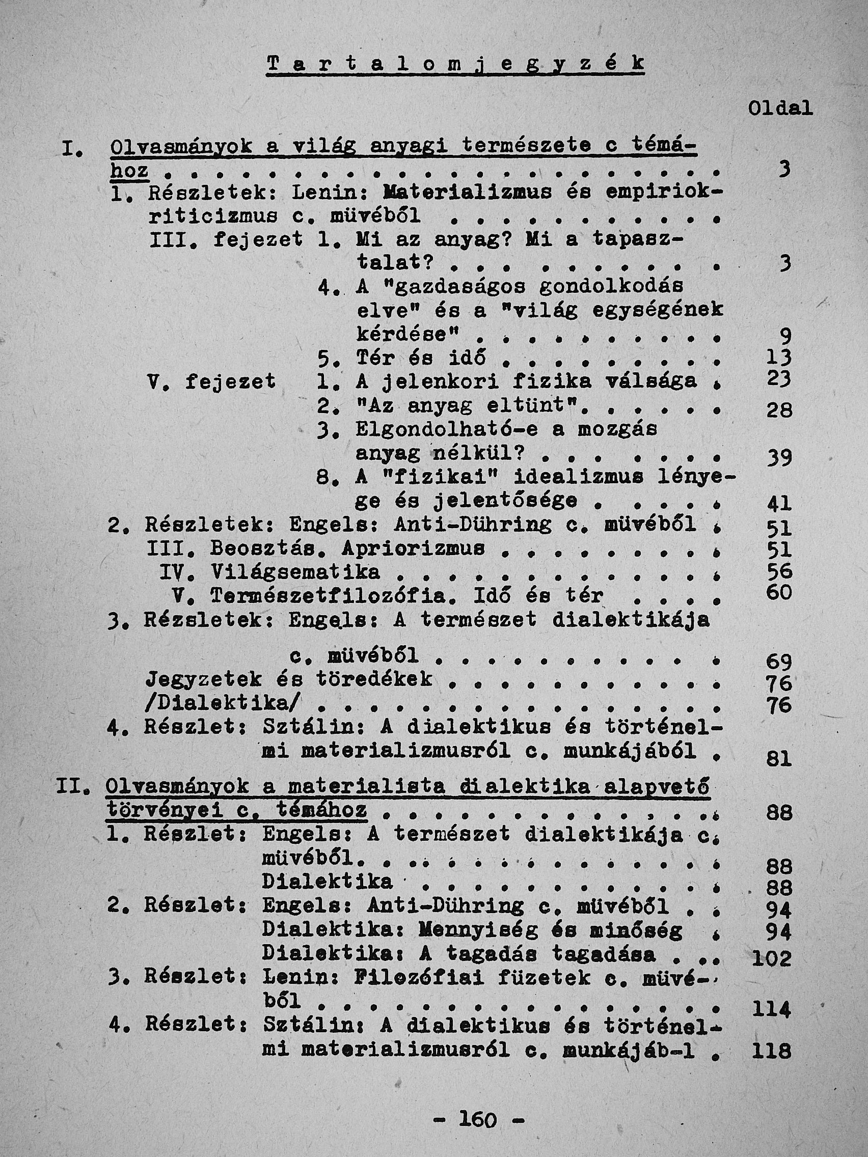 Olvasmányok a dialektikus materializmus tanulmányozásához [antikvár]