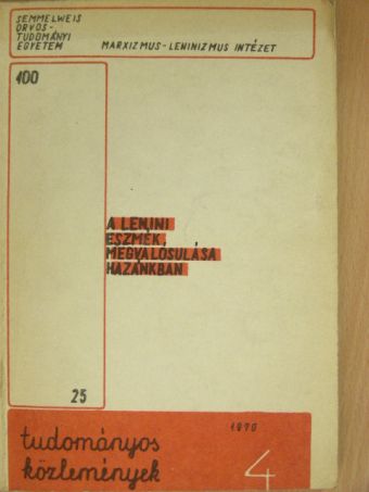 Dr. Csatári Dániel - Tudományos közlemények 1970/4. [antikvár]