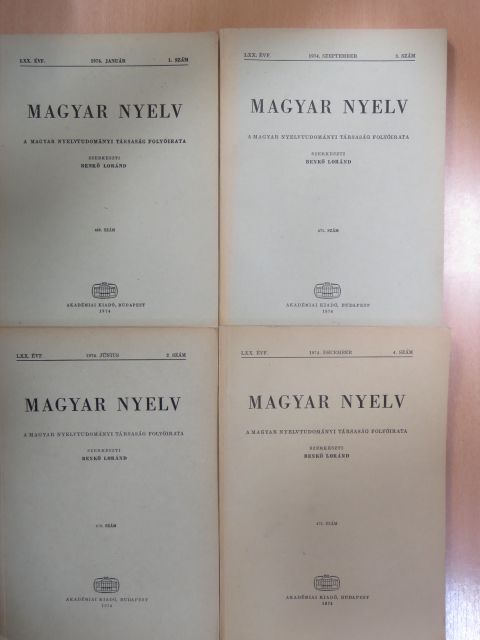 Antal László - Magyar Nyelv 1974. január-december [antikvár]